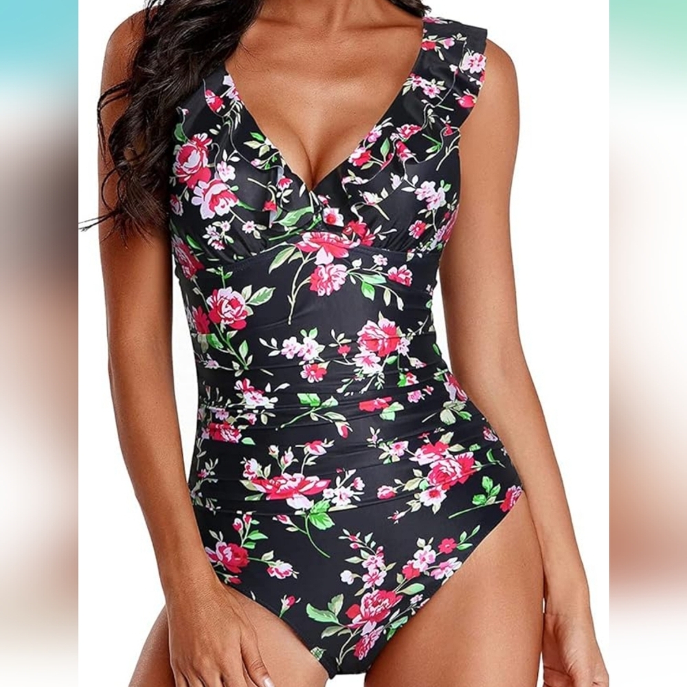 HOLIPICK One Piece Ruffle Swimsuit